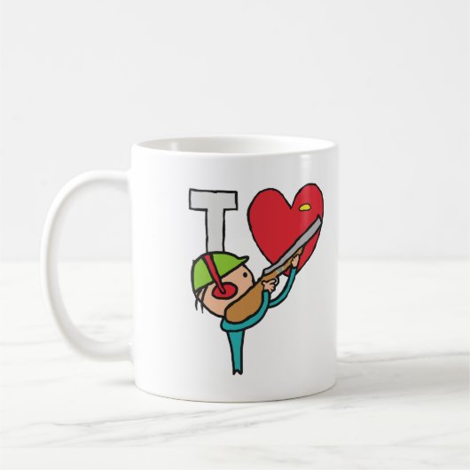 I Liebe Clay-Tauben-Shooting Kaffeetasse (Links)