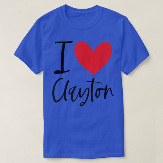 I Liebe Clayton Name Herz Personalisiert Männer Ty T-Shirt (Design vorne)