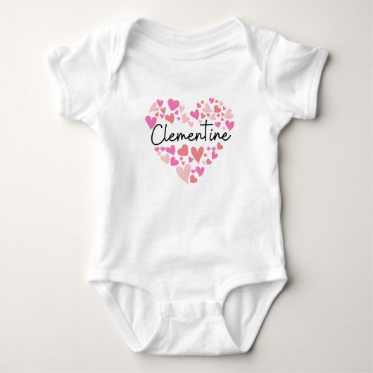 I Liebe Clementine - Herz für Clementine Baby Strampler (Vorderseite)