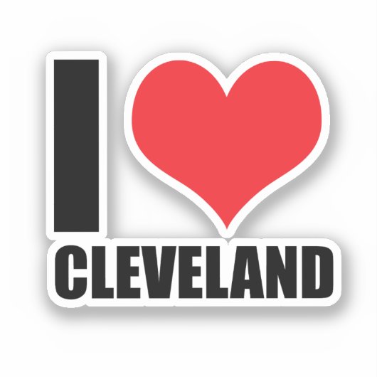I Liebe Cleveland Aufkleber (Vorderseite)