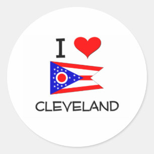 I Liebe Cleveland Ohio Runder Aufkleber