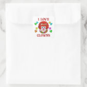I LIEBE CLOWNS QUADRATISCHER AUFKLEBER (Tasche)