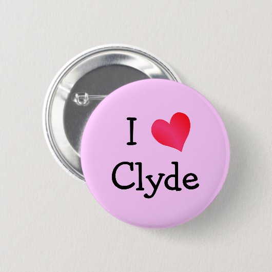 I Liebe Clyde Button (Vorne & Hinten)