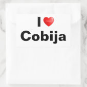 I Liebe Cobija Rechteckiger Aufkleber (Tasche)