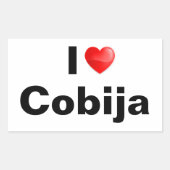 I Liebe Cobija Rechteckiger Aufkleber (Vorderseite)