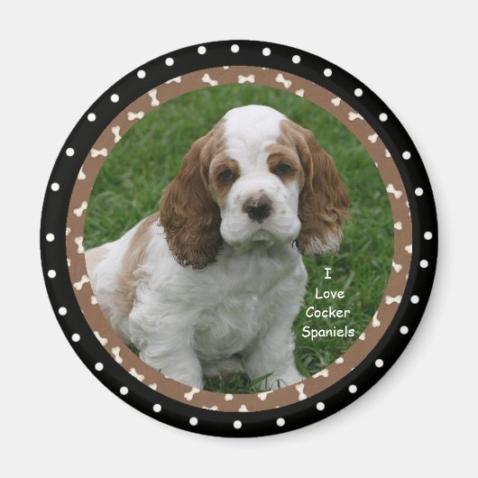 I Liebe Cocker Spaniel Hunde Magnet (Vorne)