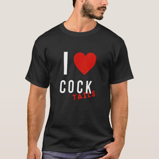 I Liebe Cocktails Drink Pun Gag vorhanden T-Shirt (Vorderseite)