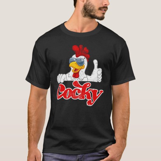 I Liebe Cocky Retro Unglaublich witzig Adult Humor T-Shirt (Vorderseite)