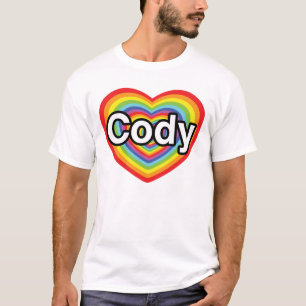 I Liebe Cody: Regenbogenherz T-Shirt