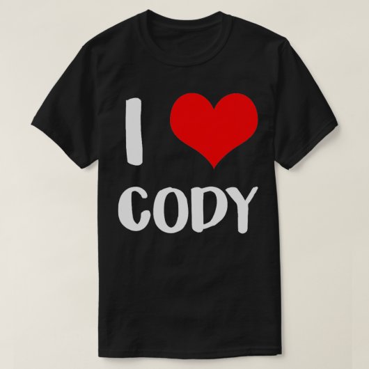 I Liebe CODY valentine sorry Ladys Typ Herzchen un T-Shirt (Design vorne)