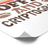 I Liebe Coffee and Cryptography Retro Sunset Gift Poster (Ecke)