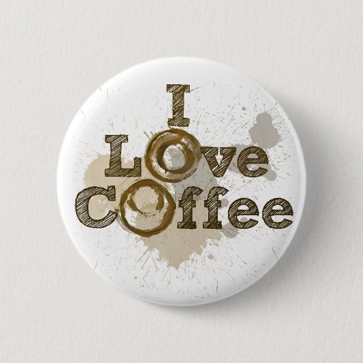 I Liebe Coffee Art Coffein Button (Vorderseite)