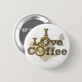 I Liebe Coffee Art Coffein Button (Vorne & Hinten)