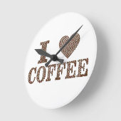 I Liebe Coffee Boans Wall Art Runde Wanduhr (Winkel)