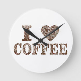 I Liebe Coffee Boans Wall Art Runde Wanduhr