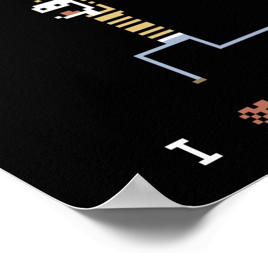 I Liebe Coffee Caffeine Typ Pixel Art Poster (Ecke)