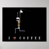 I Liebe Coffee Caffeine Typ Pixel Art Poster (Vorne)