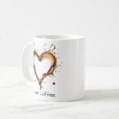 I Liebe Coffee, Herz-Coffee Splash Design, Funny Kaffeetasse (Vorderseite Links)