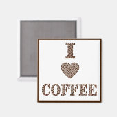 "I Liebe Coffee" Kaffeeangebot Kühlschrank Magnet (Vorderseite/Rückseite)