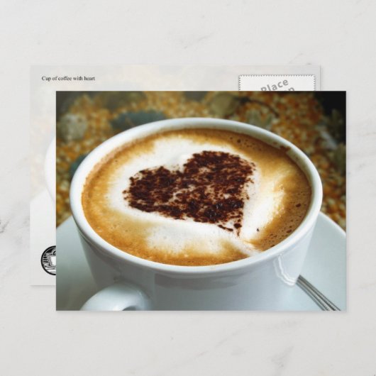 I Liebe Coffee - Latte Art Postkarte (Vorne/Hinten)