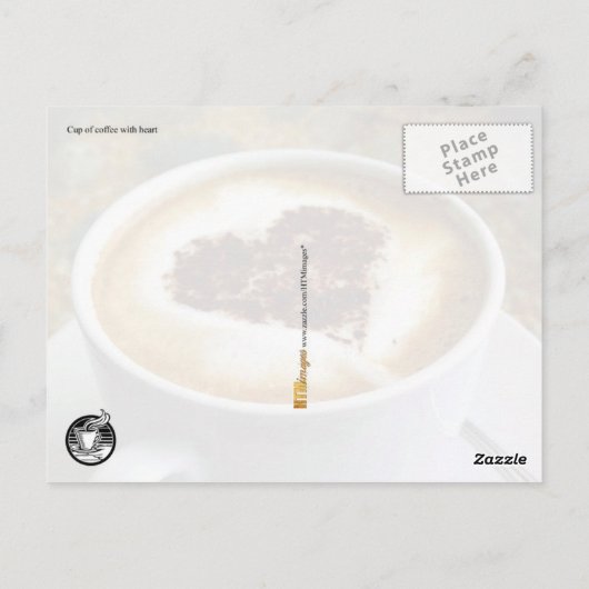 I Liebe Coffee - Latte Art Postkarte (Rückseite)