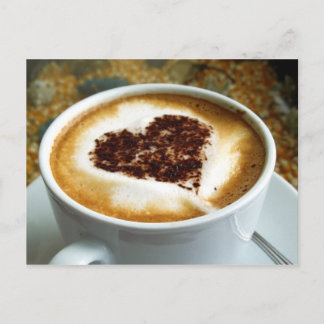 I Liebe Coffee - Latte Art Postkarte