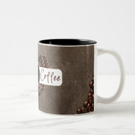 "I Liebe Coffee" mit Kaffeebohnen Tasse Herz