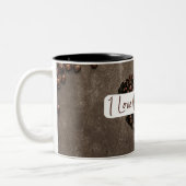 "I Liebe Coffee" mit Kaffeebohnen Tasse Herz (Links)