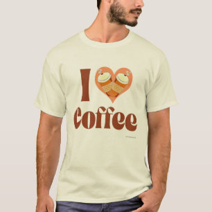 I Liebe Coffee Niedlich Heart Design Slogan T-Shirt