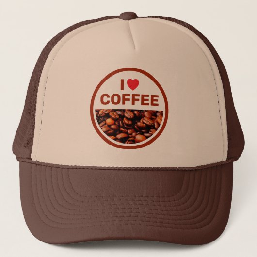 I Liebe Coffee™ Trucker Hat Truckerkappe (Vorderseite)