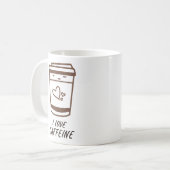 "I Liebe Coffein" Kaffeecup Kaffeetasse (Vorderseite Links)