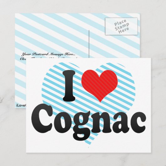 I Liebe Cognac Postkarte (Vorne/Hinten)
