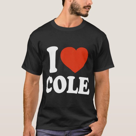 I Liebe Cole I Heole Cole Red Heart Valentine T-Shirt (Vorderseite)