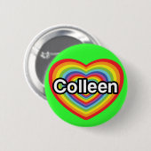I Liebe Colleen: Regenbogenherz Button (Vorne & Hinten)