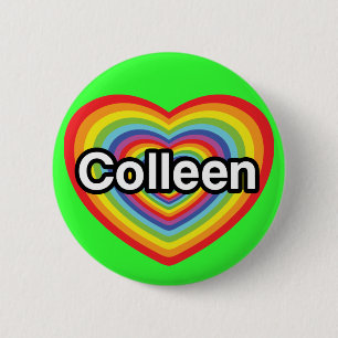 I Liebe Colleen: Regenbogenherz Button