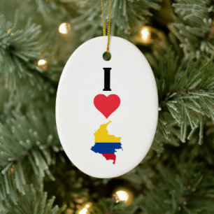 I Liebe Colombia Vertikal I Herzenlandkarte Keramik Ornament
