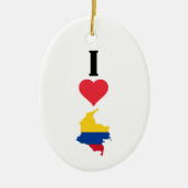 I Liebe Colombia Vertikal I Herzenlandkarte Keramik Ornament (Vorne)