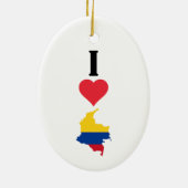 I Liebe Colombia Vertikal I Herzenlandkarte Keramik Ornament (Hinten)