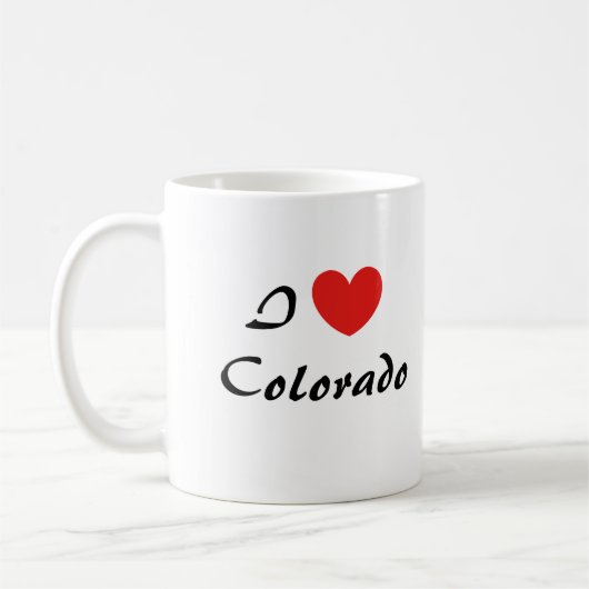 I Liebe Colorado Herz Typografie Kaffeezubereitung Kaffeetasse (Links)