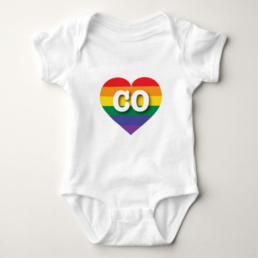 I Liebe Colorado Rainbow Heart Baby Strampler (Vorderseite)