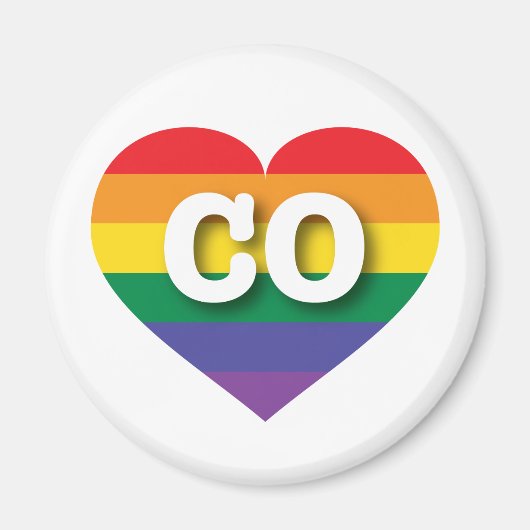 I Liebe Colorado Rainbow Heart Magnet (Vorne)