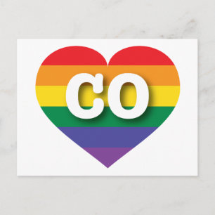 I Liebe Colorado Rainbow Heart Postkarte