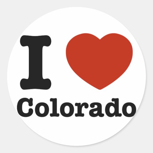 I Liebe Colorado Runder Aufkleber (Vorderseite)