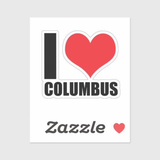I Liebe Columbus Aufkleber (Blatt)