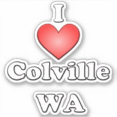 I Liebe Colville WA Aufkleber (Vorderseite)