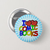 I Liebe Comic Books Button (Vorne & Hinten)