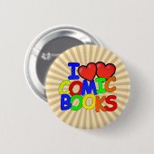 I Liebe Comic Books Button (Vorne & Hinten)