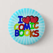 I Liebe Comic Books Button (Vorderseite)
