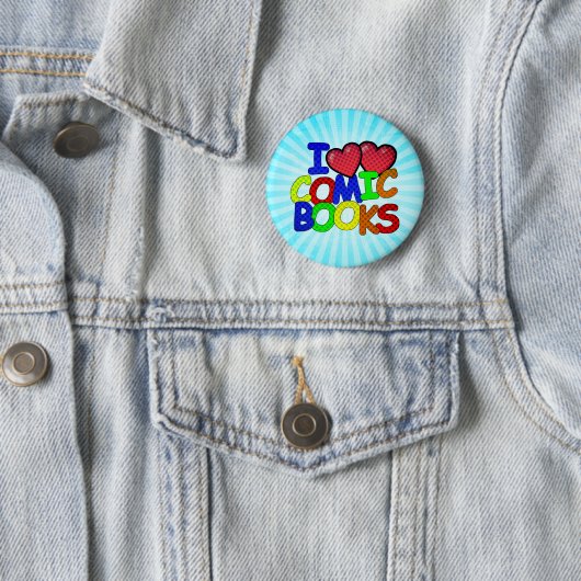 I Liebe Comic Books Button (Beispiel)