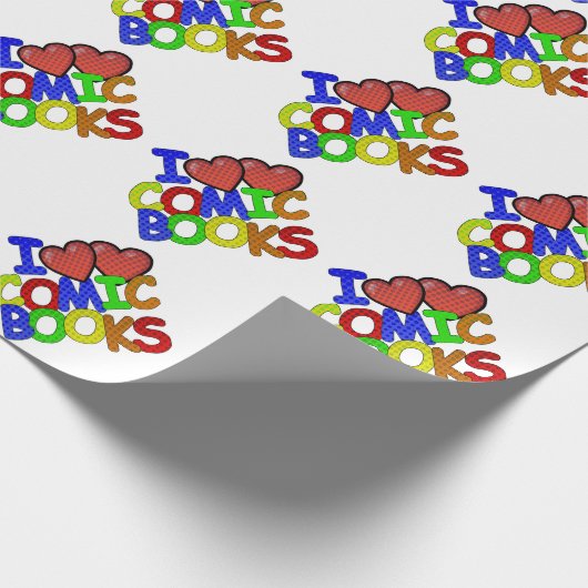 I Liebe Comic Books Geschenkpapier (Ecke)